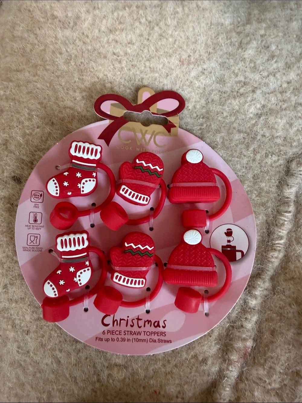 Holiday Red Silicone Cookie Cutters & Kitchen Tools Set 7 piece set